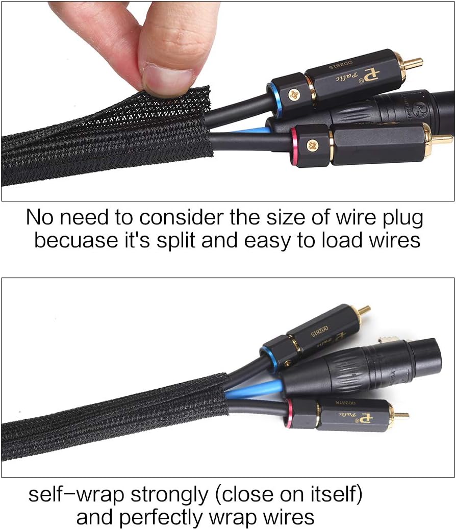Alex Tech braided cable sleeve bundling computer cables into one tidy run