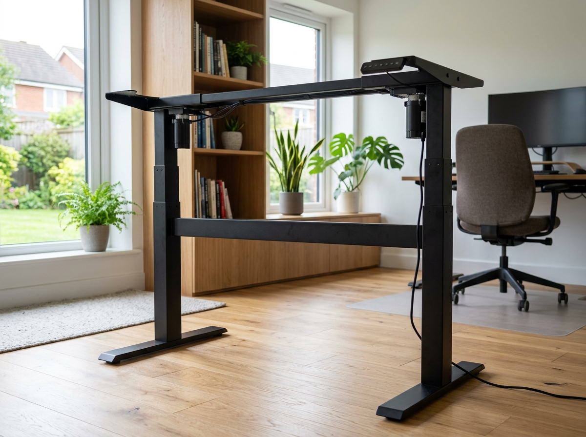 Electric dual-motor standing desk legs frame without a desktop