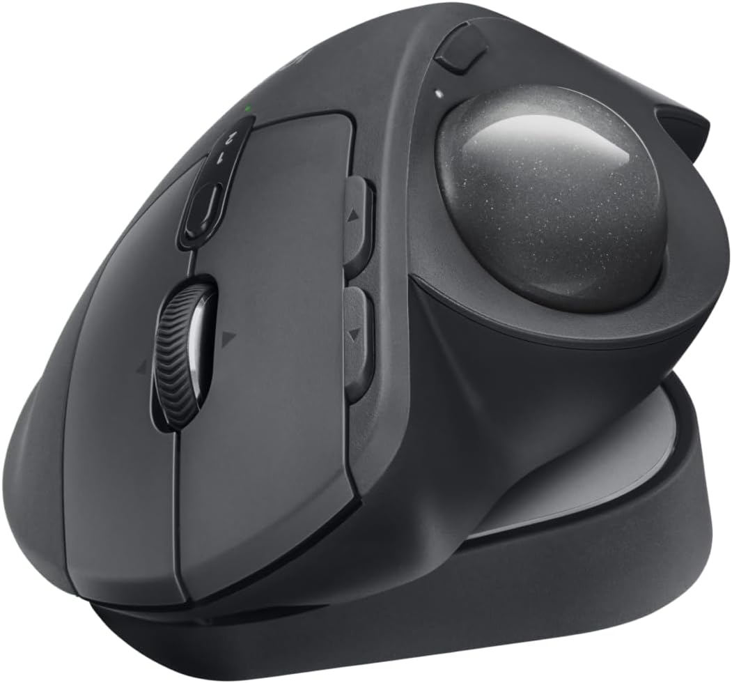 Logitech MX Ergo S advanced wireless trackball mouse with adjustable tilt hinge