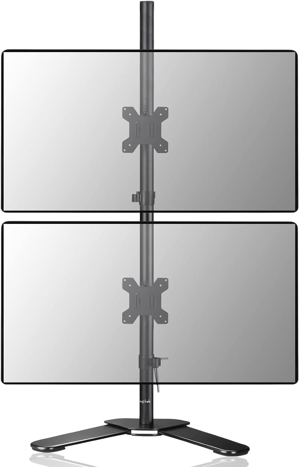 Suptek ML6802 free-standing dual monitor pole mount with vertically stacked screens